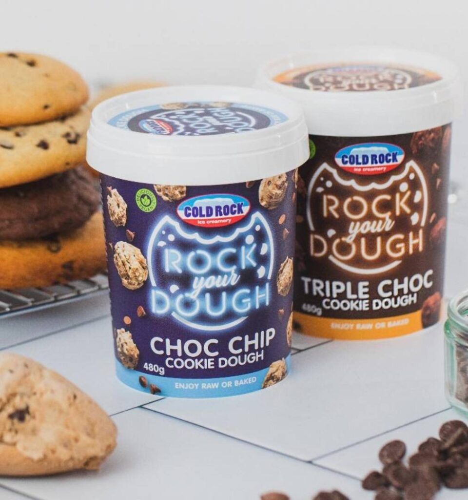 Try the dough-licious Rock your Dough cookie dough tubs from Cold Rock
